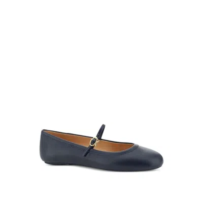 Gianvito Rossi Ankle-strap Fabric Ballet Flat In Blue