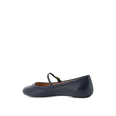 Gianvito Rossi Ankle-strap Fabric Ballet Flat In Blue