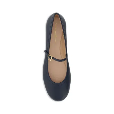 Gianvito Rossi Ankle-strap Fabric Ballet Flat In Blue