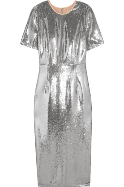 Shop Diane Von Furstenberg Sequined Tulle Midi Dress