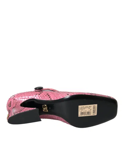 Dolce & Gabbana Pink Python Leather Mary Jane Heels Shoes In Pink