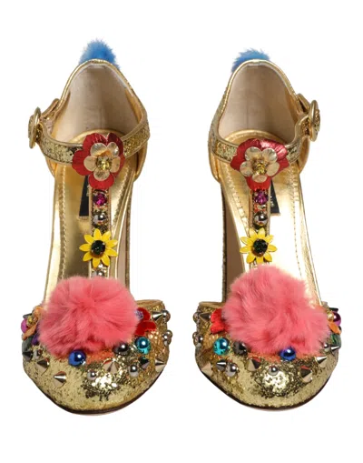 Dolce & Gabbana Vally T-strap Heel In Multi