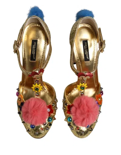 Dolce & Gabbana Vally T-strap Heel In Multi
