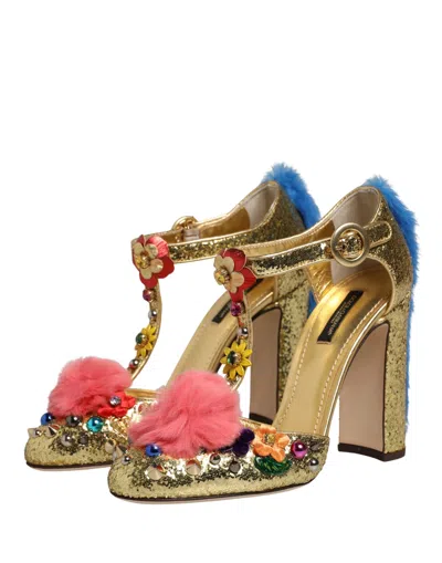 Dolce & Gabbana Vally T-strap Heel In Multi
