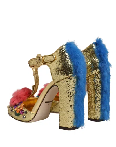 Dolce & Gabbana Vally T-strap Heel In Multi