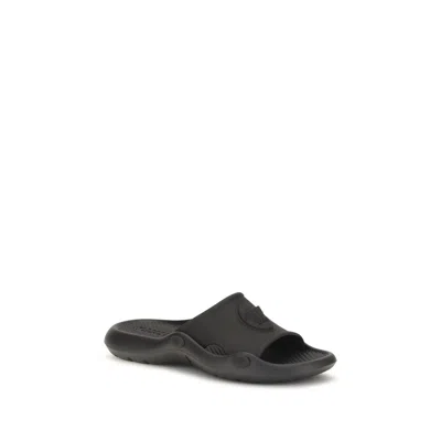 Versace Nettuno Medusa Head Open-toe Sliders In Black