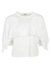 MSGM Msgm: White Ruffle Detail Top,2242MDM11717431901