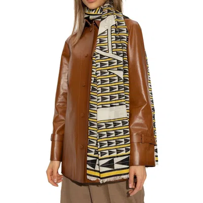 Lanvin Geometric Wool Scarf In Multi