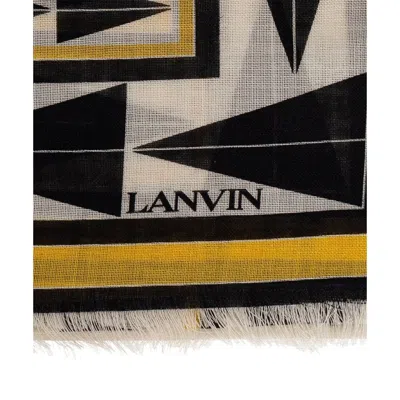 Lanvin Geometric Wool Scarf In Multi