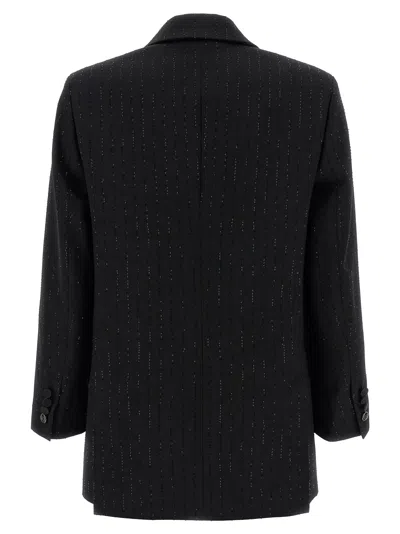 Max Mara Sequin Doublebreasted Blazer In Black
