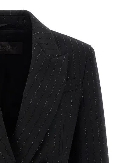 Max Mara Sequin Doublebreasted Blazer In Black