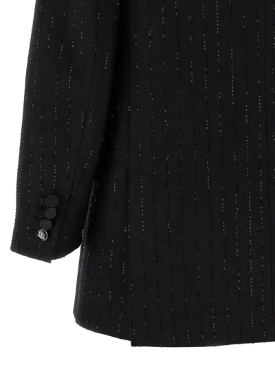 Max Mara Sequin Doublebreasted Blazer In Black