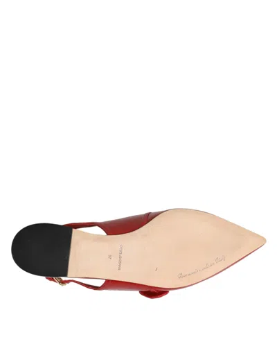 Dolce & Gabbana Leather Slingback Flat In Red