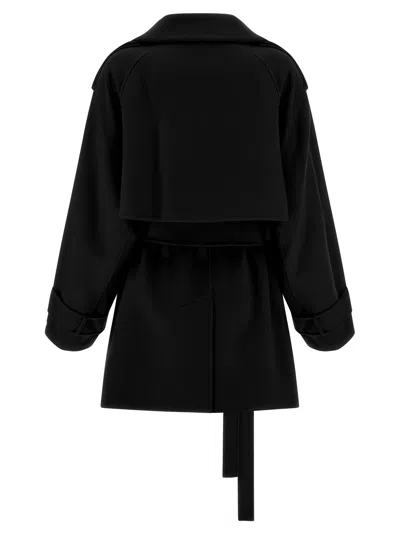 Sportmax Virgin Wool Double-breasted Coat In Black