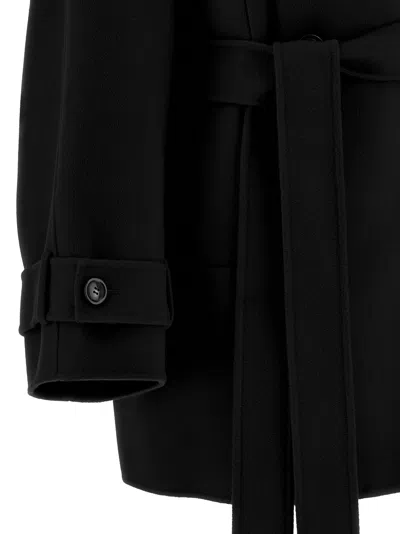 Sportmax Virgin Wool Double-breasted Coat In Black