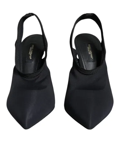 Dolce & Gabbana Jersey Stretch Slingback Heel In Black