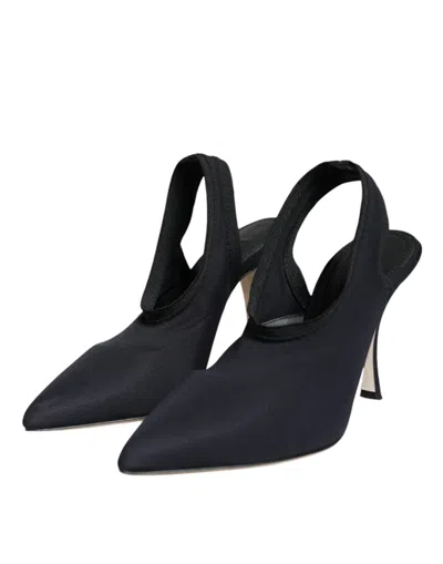 Dolce & Gabbana Jersey Stretch Slingback Heel In Black