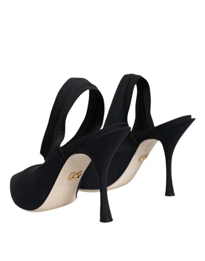 Dolce & Gabbana Jersey Stretch Slingback Heel In Black