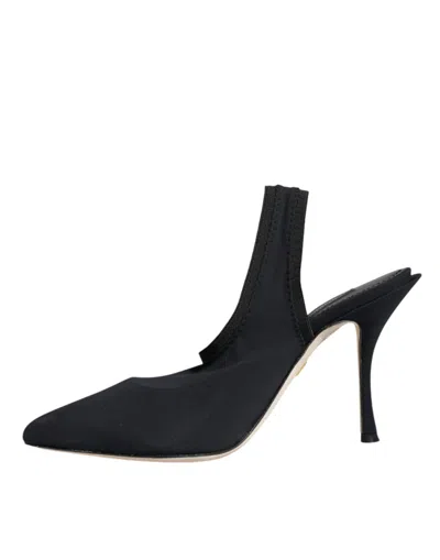 Dolce & Gabbana Jersey Stretch Slingback Heel In Black