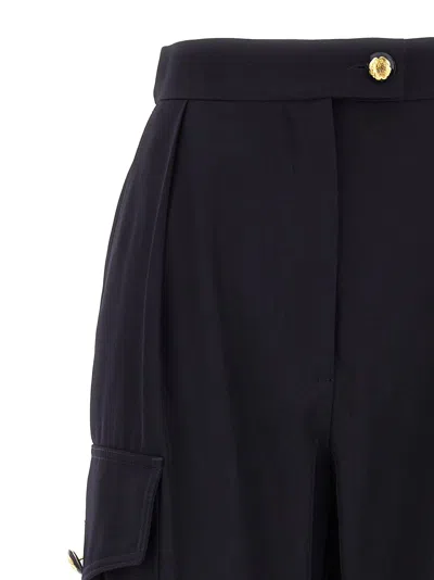 Alexander Mcqueen Wool-cotton Blend Cargo Pants In Blue