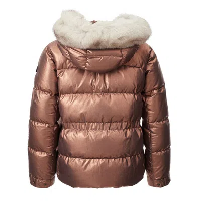 Peuterey Pink Polyester Full-length Jacket In Brown