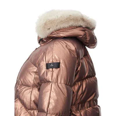 Peuterey Pink Polyester Full-length Jacket In Brown