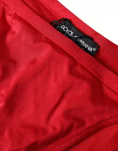 Dolce & Gabbana Nylon Stretch Bikini Bottom In Red