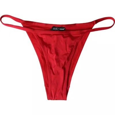 Dolce & Gabbana Nylon Stretch Bikini Bottom In Red