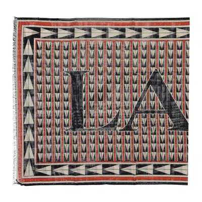 Lanvin Geometric Wool Scarf In Multi