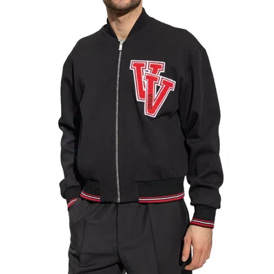 Versace Virgin Wool Bomber Jacket In Black