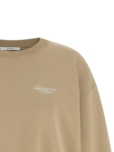Givenchy Logo-embroidered Cotton Sweatshirt In Neutral