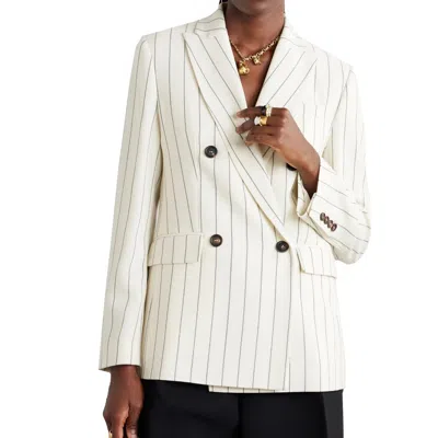Brunello Cucinelli Double-breasted Wool Blazer In White