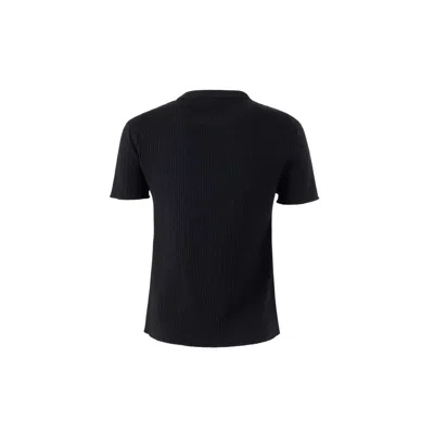 Tom Ford Stretch Ribbed Silk T-shirt In Black