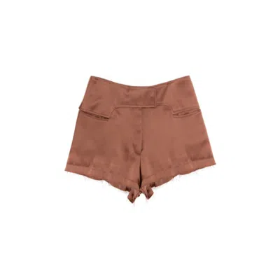 Tom Ford High-waisted Frayed-hem Shorts In Brown