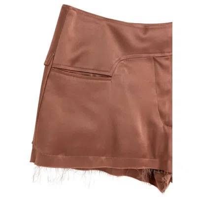 Tom Ford High-waisted Frayed-hem Shorts In Brown