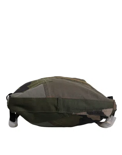 Dolce & Gabbana Cotton-nylon Patchwork Backpack In Green