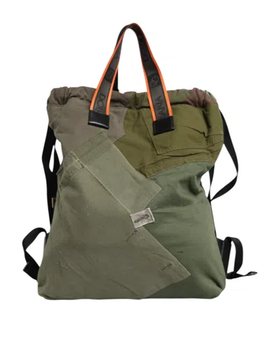 Dolce & Gabbana Cotton-nylon Patchwork Backpack In Green