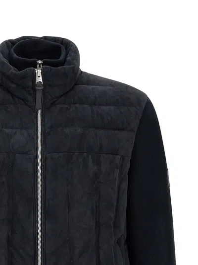 Mackage Blue Solid Wool Jacket In Black