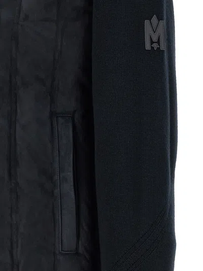 Mackage Blue Solid Wool Jacket In Black