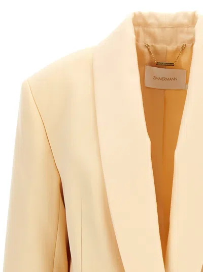 Zimmermann Wool-blend Shawl Collar Blazer In Neutral