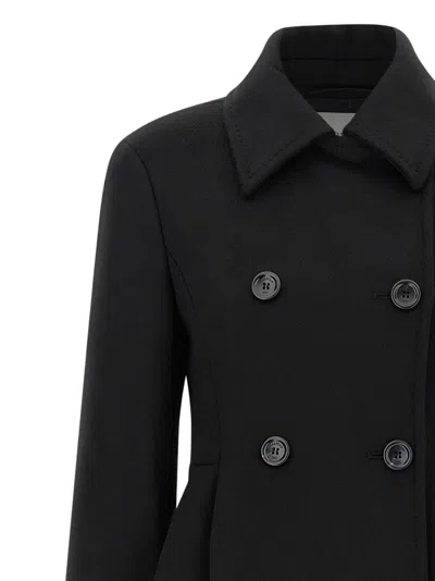 Max Mara Double-breasted Wool Coat In Black