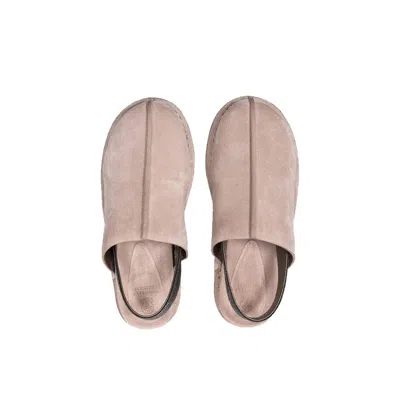 Brunello Cucinelli Leather Platform Slipper In Neutral