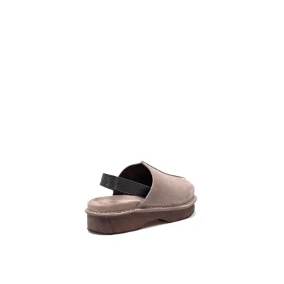 Brunello Cucinelli Leather Platform Slipper In Neutral