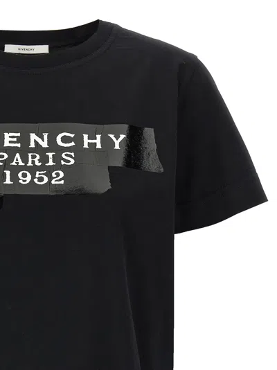 Givenchy Logo-tape Graphic T-shirt In Black
