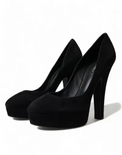 Dolce & Gabbana Suede Platform Pump In Black