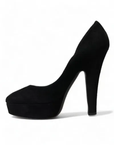 Dolce & Gabbana Suede Platform Pump In Black
