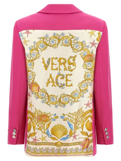 Versace Virgin Wool Blazer In Pink