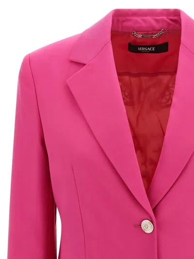 Versace Virgin Wool Blazer In Pink