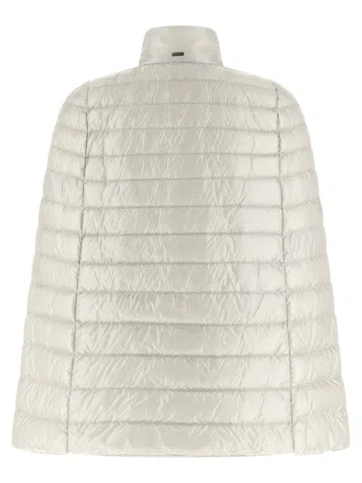 Herno Ultralight Quilted Down Cape Down Jacket In Metallic