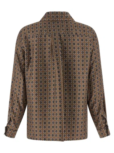 Max Mara Archive Print Silk Blouse In Brown